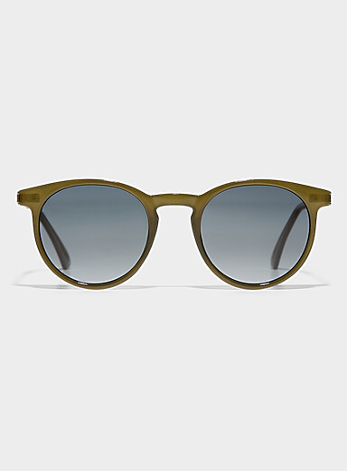Declan metallic-accent round sunglasses