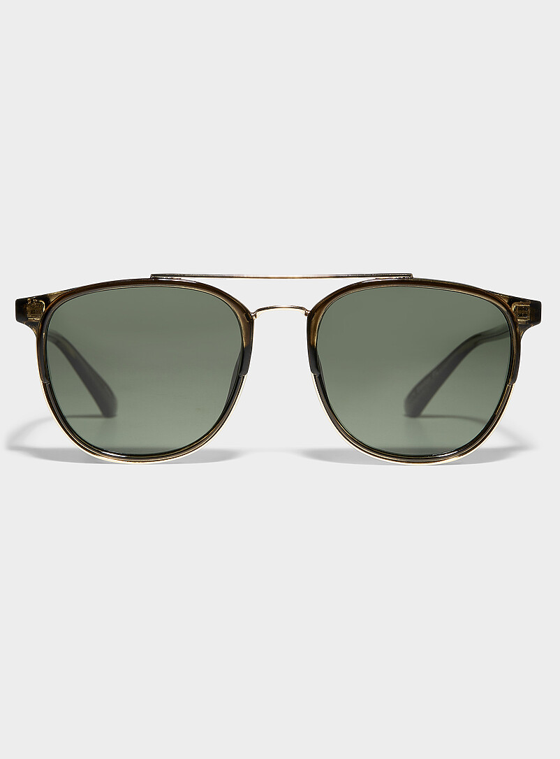Le 31 Charcoal Saxton aviator sunglasses for men