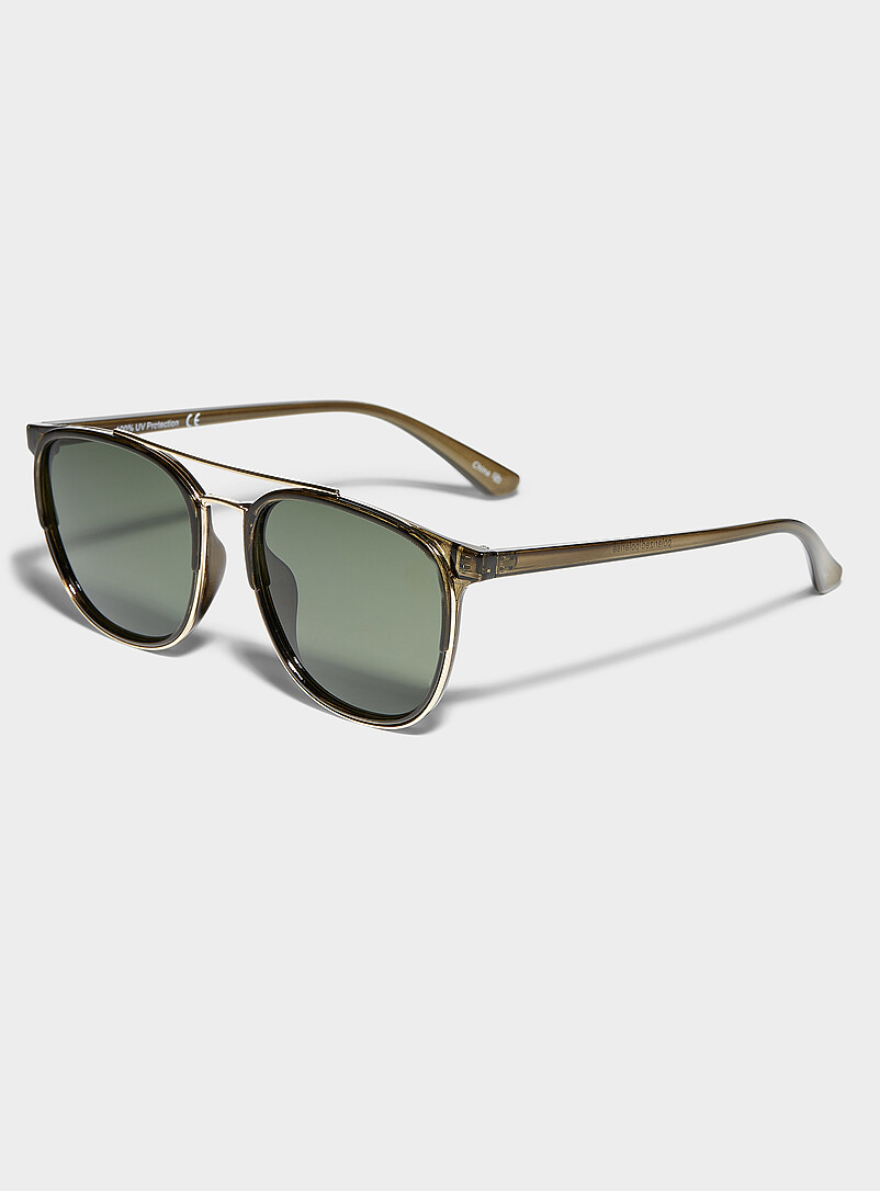 Le 31 Charcoal Saxton aviator sunglasses for men