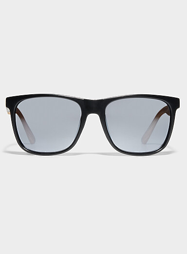 Trent wood-accent square sunglasses