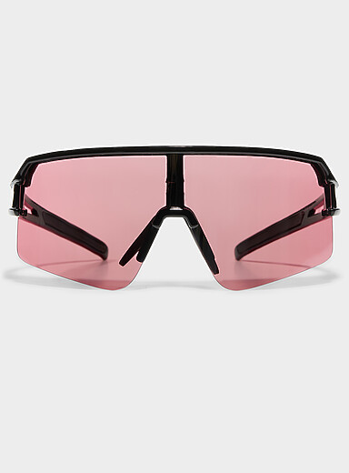 Le 31 Black Score reflective visor sunglasses for men