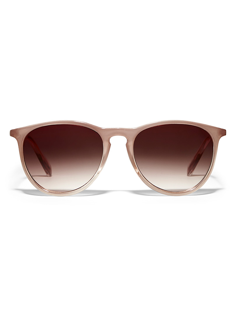 Simons Cream Beige Ronda round sunglasses for women
