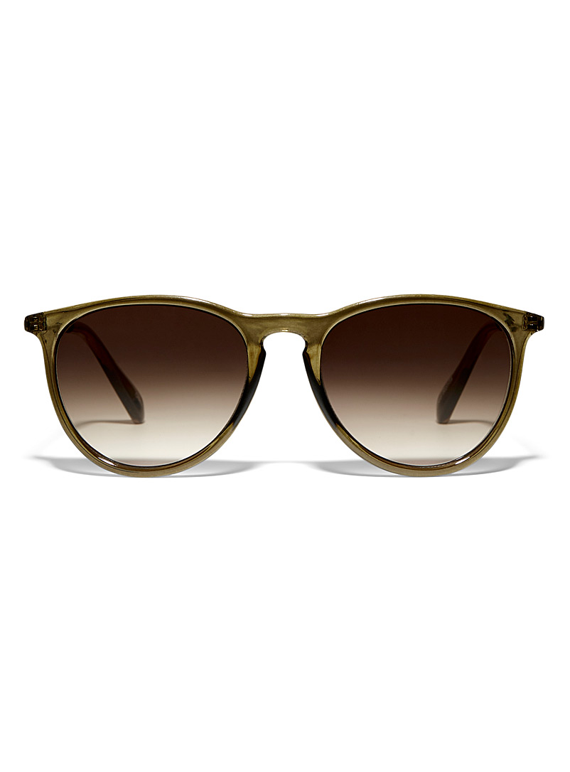 Simons Mossy Green Ronda round sunglasses for women