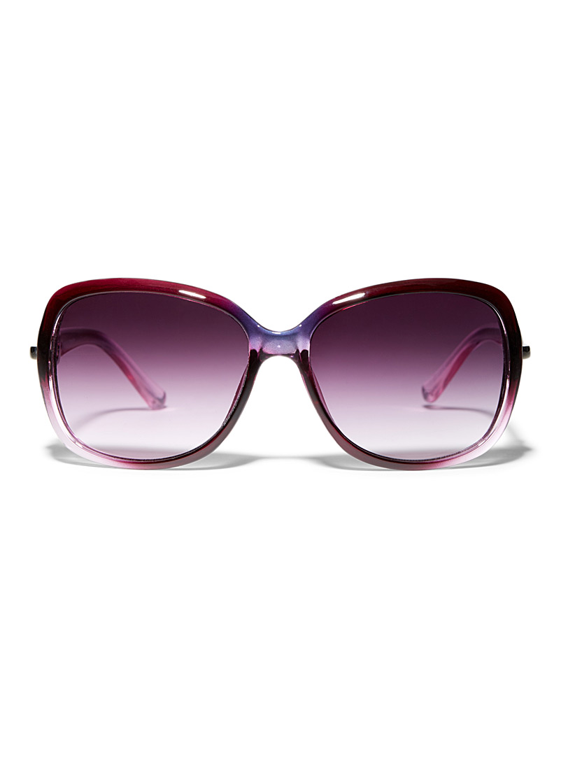 Simons: Les lunettes de soleil carrées Margot Aubergine - Prune pour femme