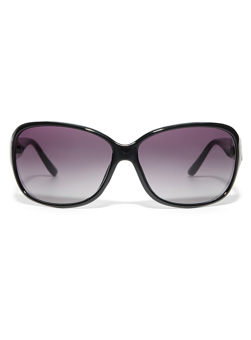 Simons Black Connie rectangular sunglasses for women