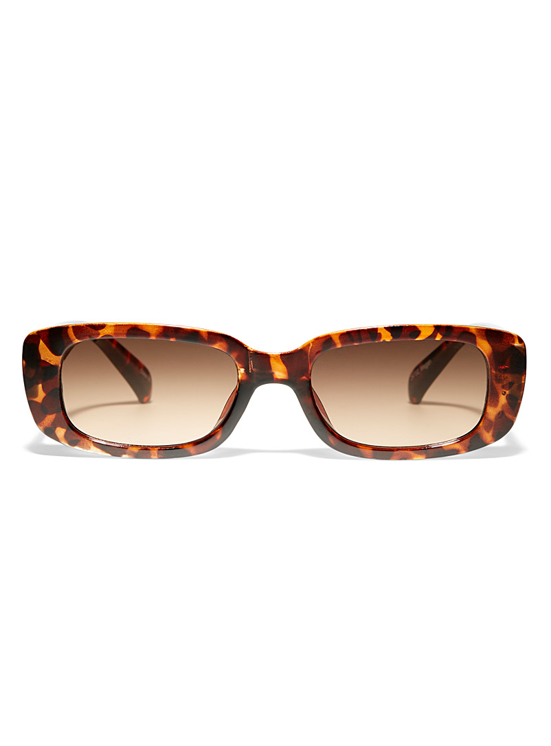 Simons Light Brown Megan rectangular sunglasses for women