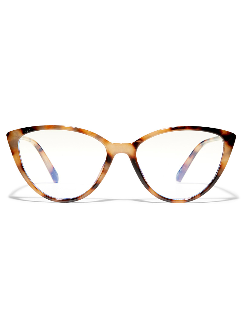 Simons Light Brown Kit blue light blocking cat-eye glasses for women