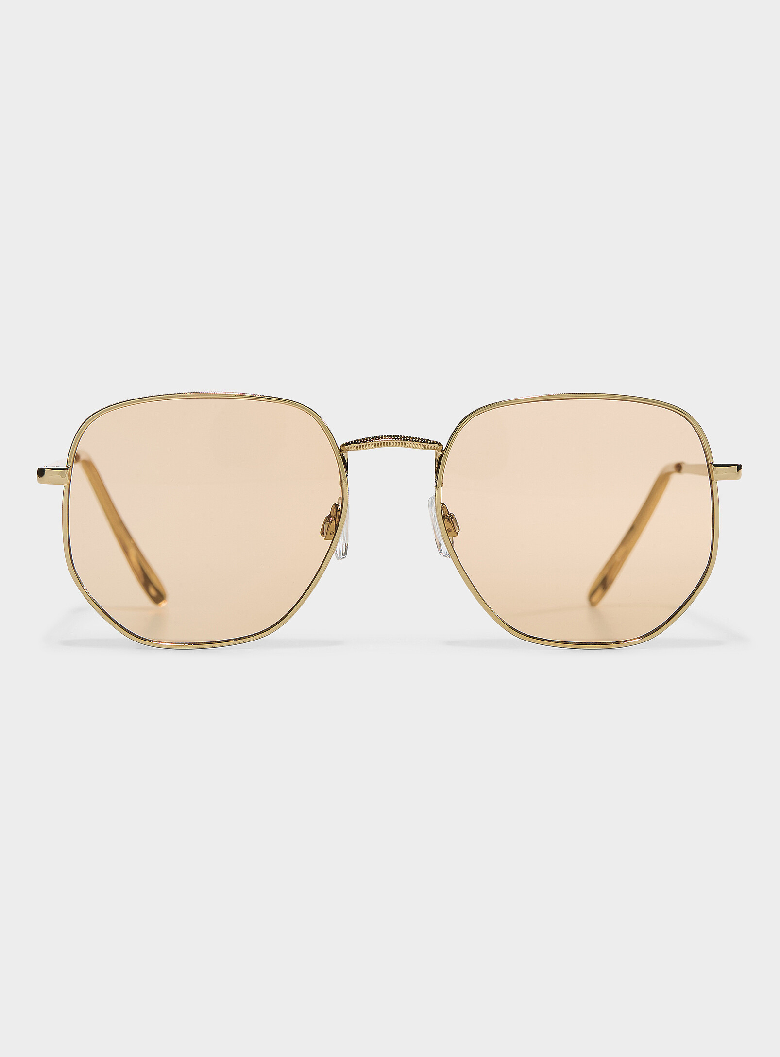 Simon's Malia Angular Square Sunglasses In Pink