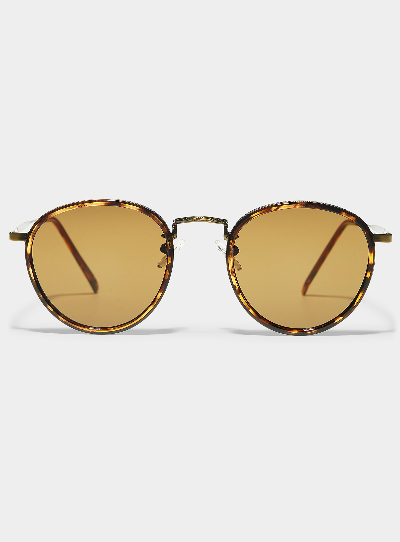 Le 31 Oscar Round Sunglasses In Patterned Brown