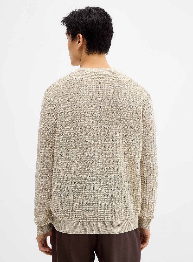Embossed knit Henley sweater product image 3