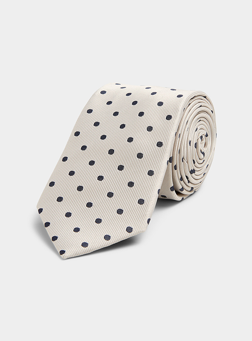 Selected Grey Mini stripe and dot tie for men