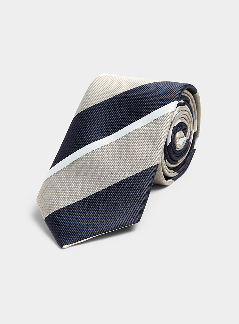 Selected Dark Blue Diagonal stripe tie for men