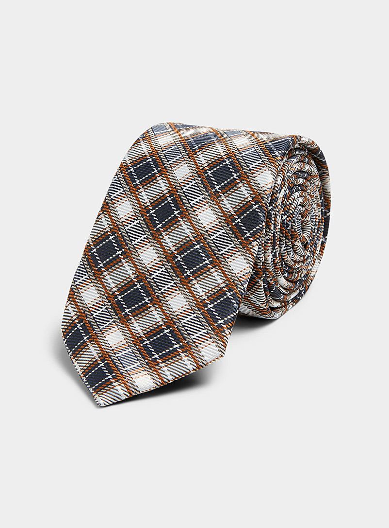 Selected Dark Brown Jacquard pattern tie for men