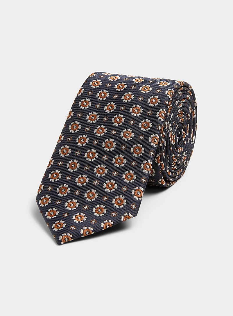Selected Dark Blue Jacquard pattern tie for men