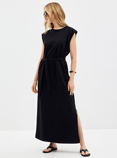 La robe maxi jersey &agrave; &eacute;paulettes