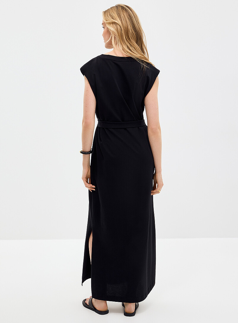 Selected: La robe maxi jersey &agrave; &eacute;paulettes Rouge framboise - Cerise pour femme
