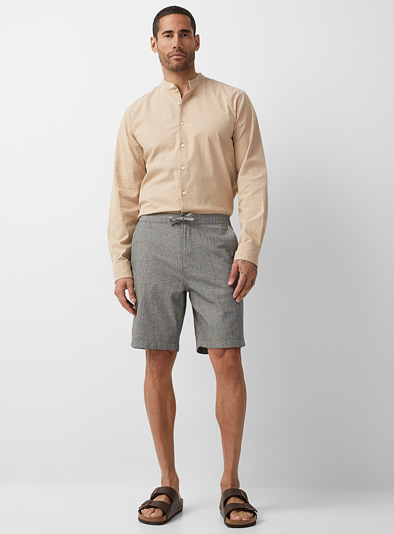 Selected Oxford Linen and organic cotton short for men