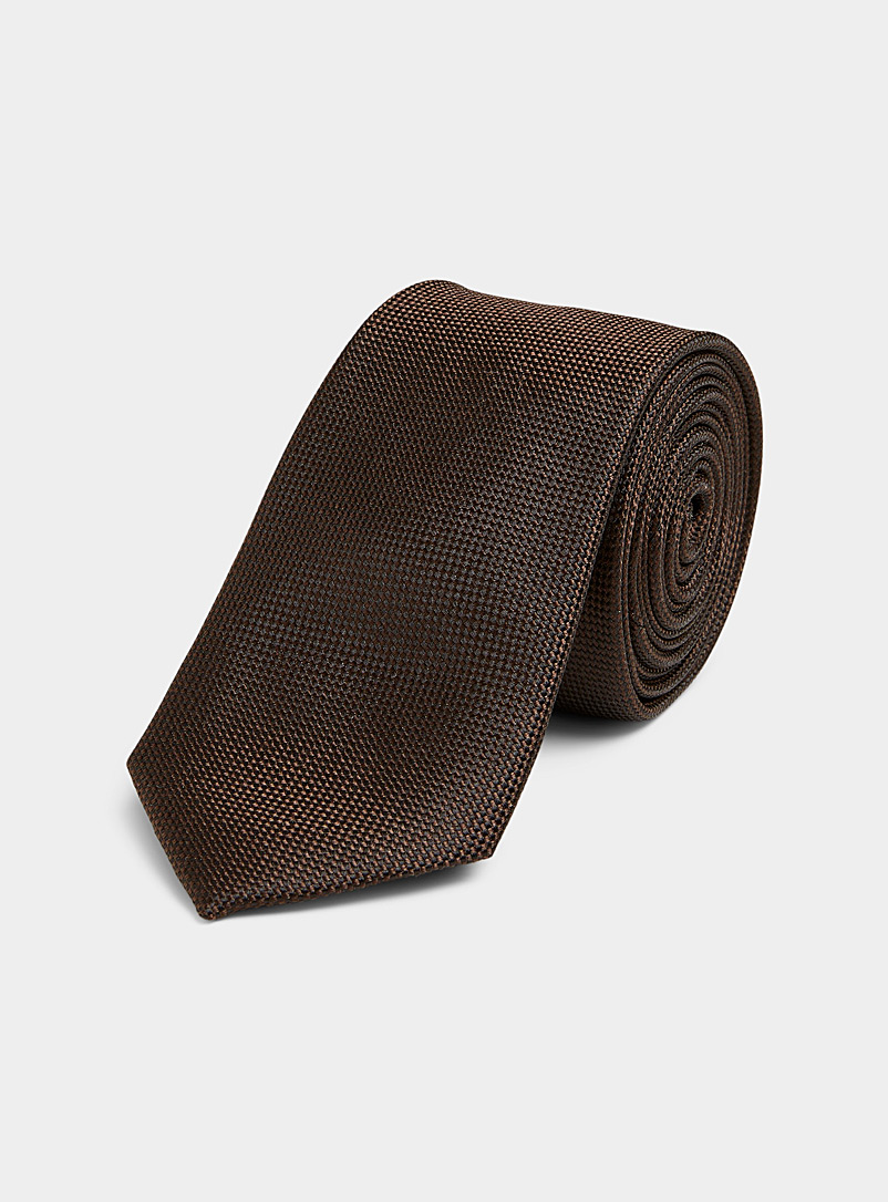 Selected Hazelnut Micro-check pure silk tie for men