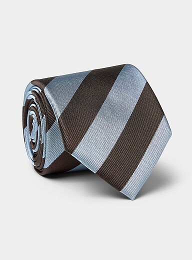 Blue and brown stripe tie