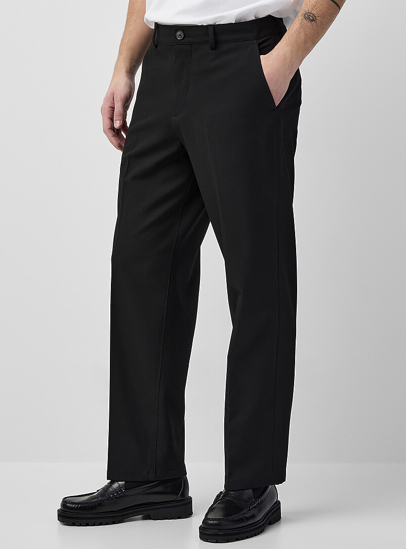 Selected: Le pantalon ample twill extensible Noir pour homme