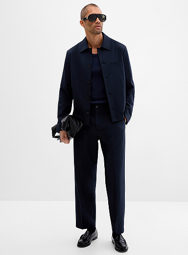 Selected: Le pantalon ample twill extensible Bleu fonc&eacute; - Indigo pour homme