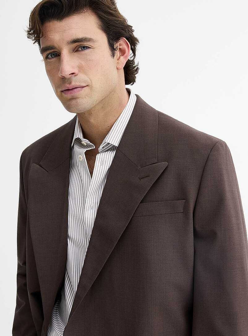 Selected Brown Brown double-breasted retro jacket <b>Relaxed fit</b> for men