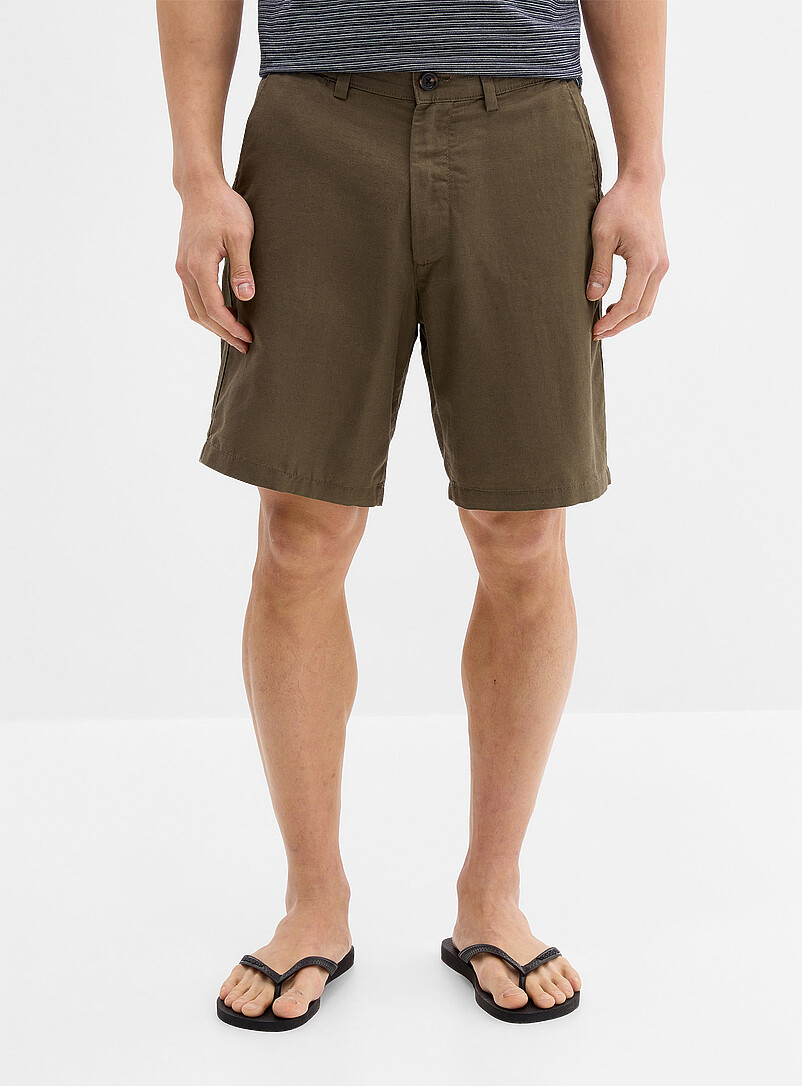 Selected Sand Cotton-linen Bermudas for men
