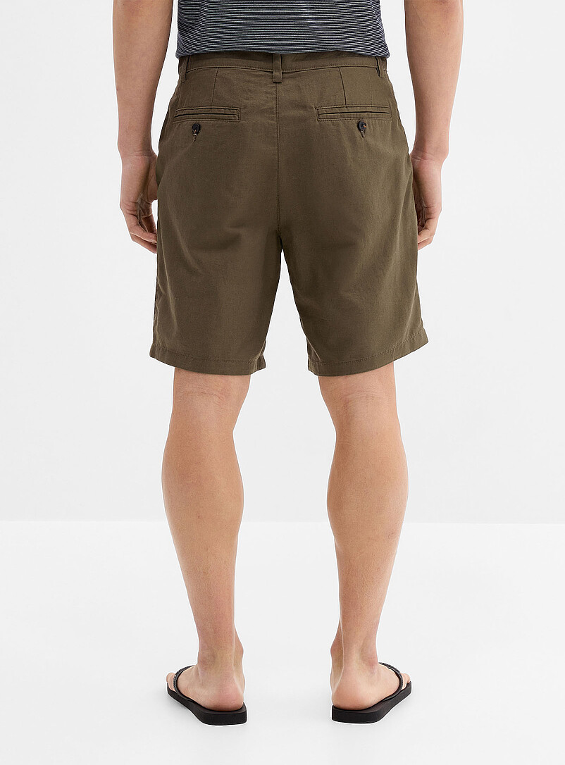Selected Sand Cotton-linen Bermudas for men