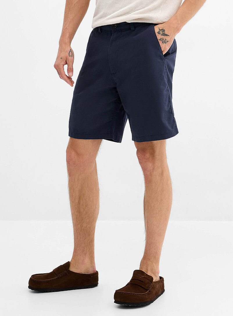 Selected Sand Cotton-linen Bermudas for men
