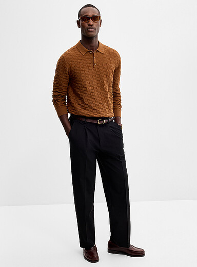 Selected: La pantalon uni taille &eacute;lastique <b>Coupe ample</b> Noir pour homme