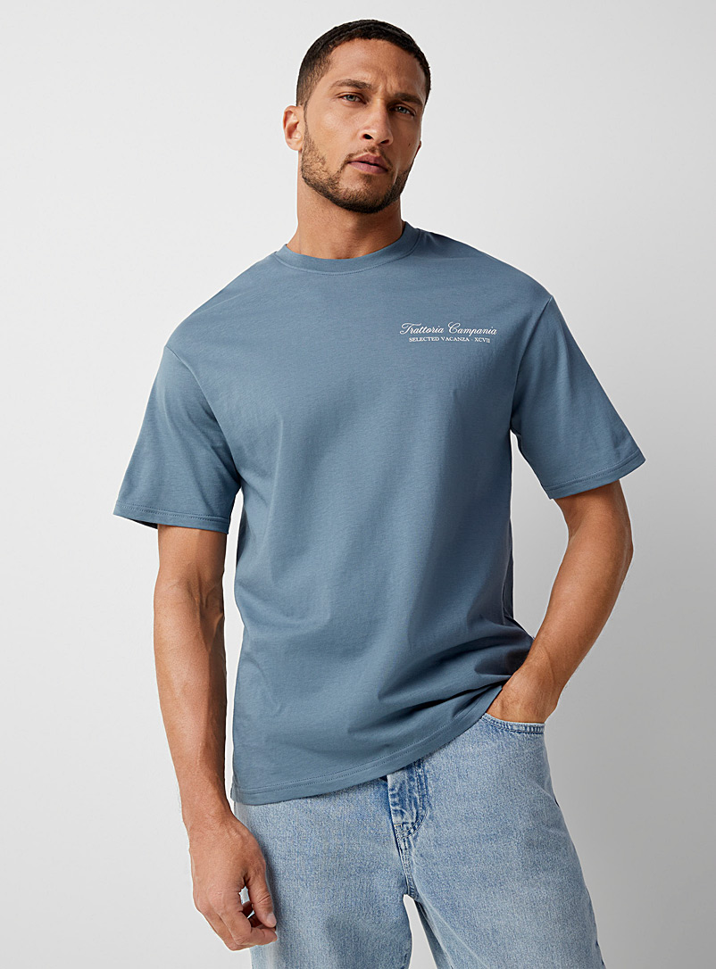 Selected Blue Italian destinations T-shirt for men