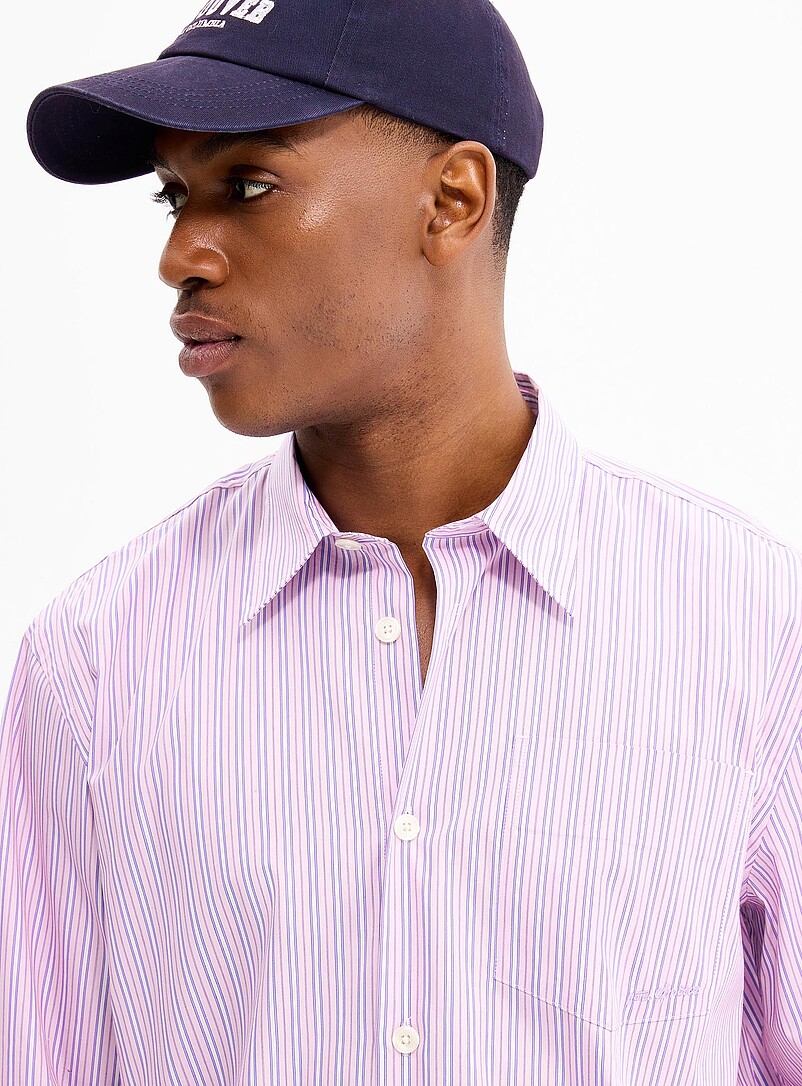 Selected Blue H&ocirc;tel Amour poplin shirt for men