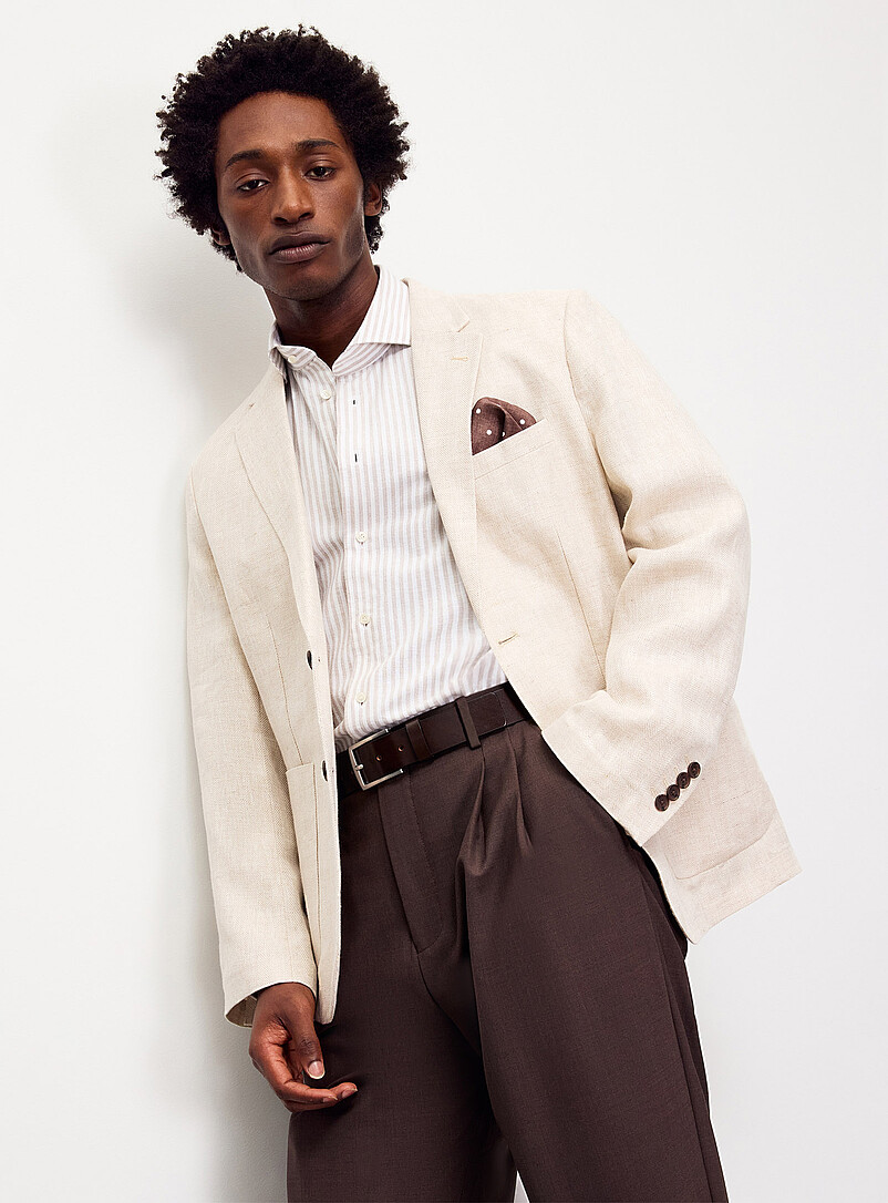 Pure linen chevron blazer Regular fit product image 2