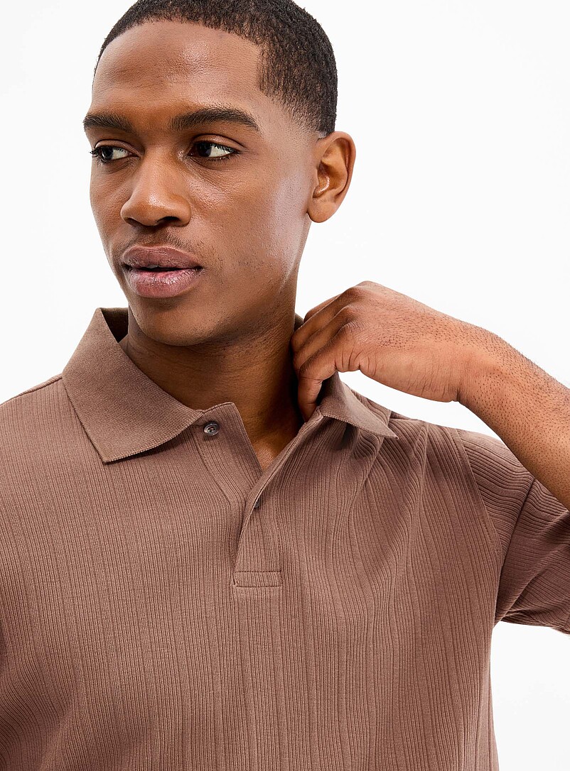 Etched stripe jersey polo product image 2