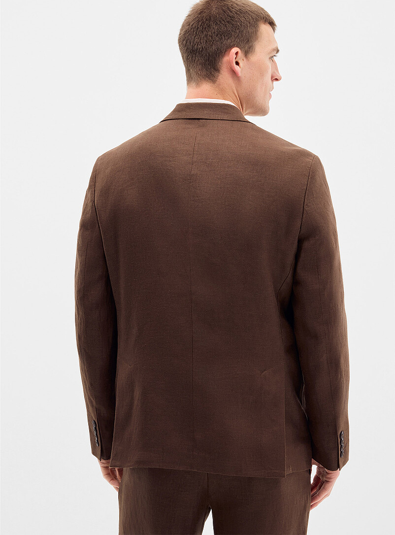 100% linen chocolate suit jacket Regular fit product image 3