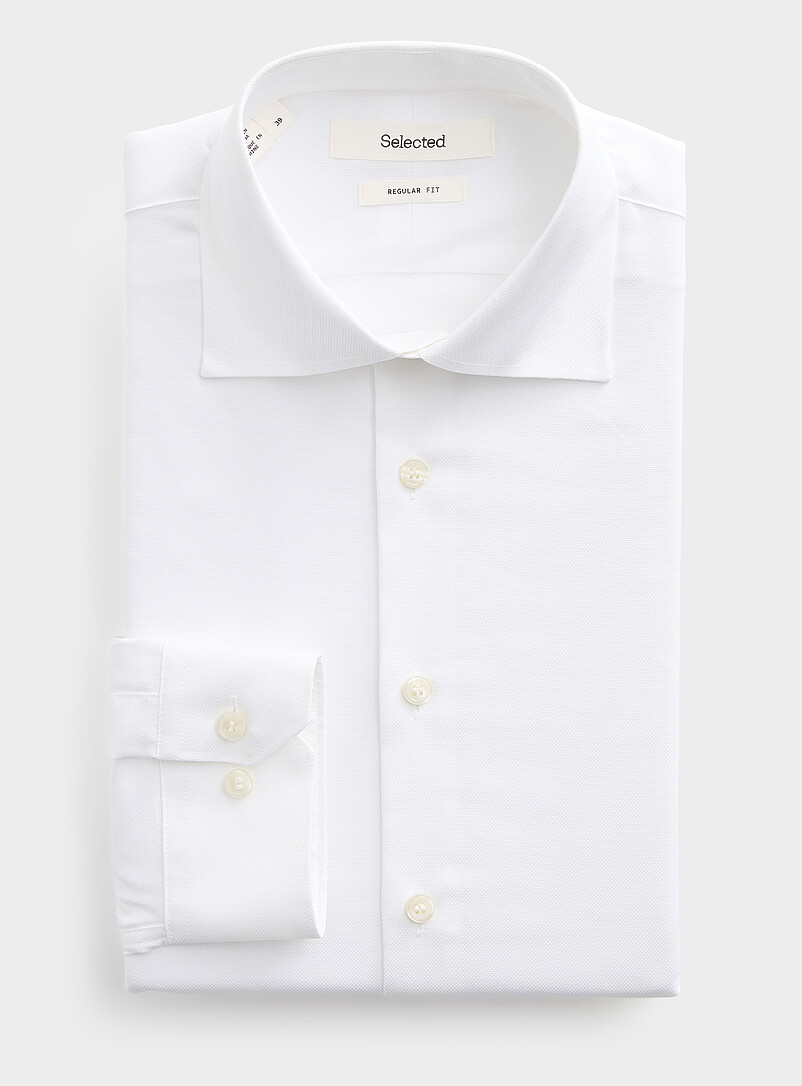 Pure Cotton Dobby Shirt Regular Fit