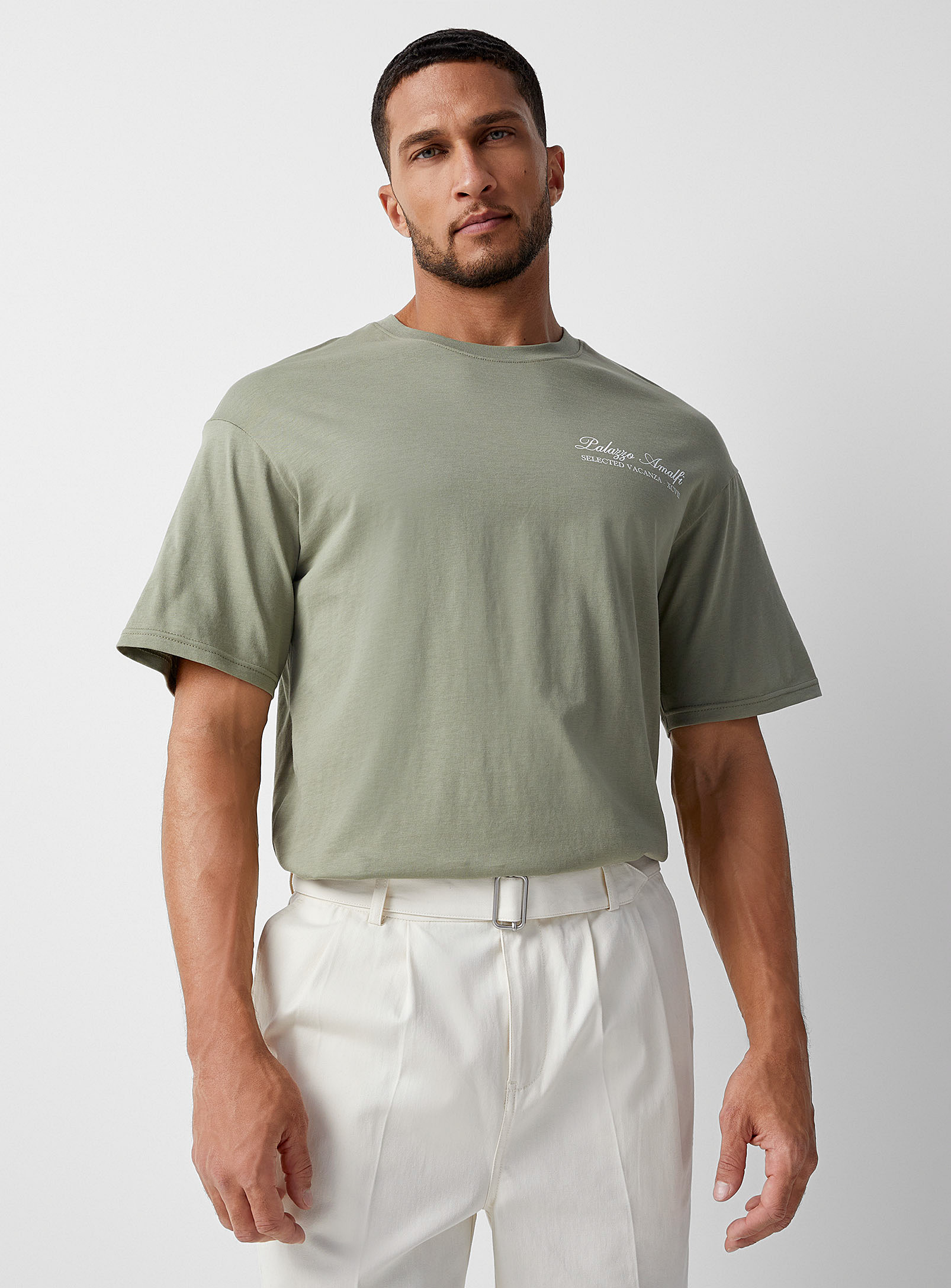 Selected Italian Destinations T-shirt In Mossy Green