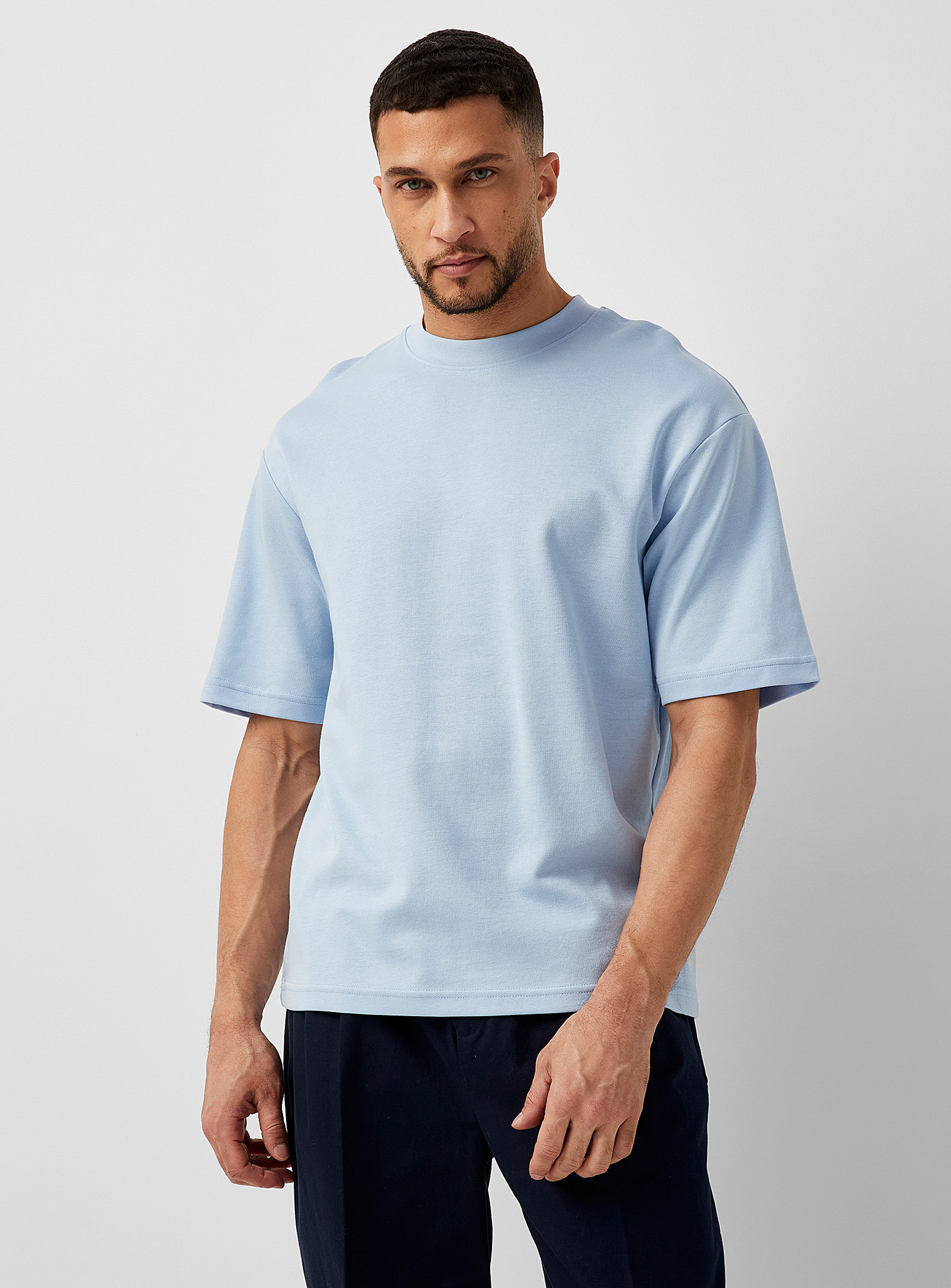 Selected Minimalist T-shirt In Baby Blue