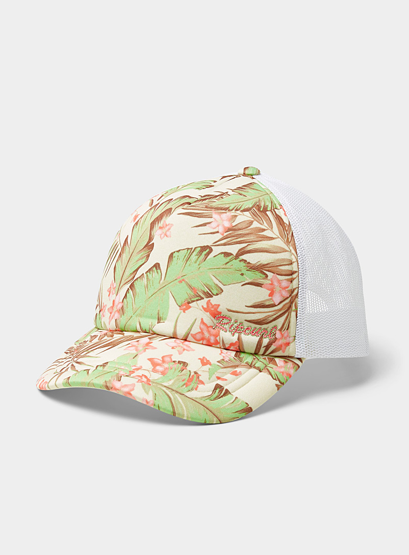 Rip Curl Patterned White Tropical garden trucker cap for women