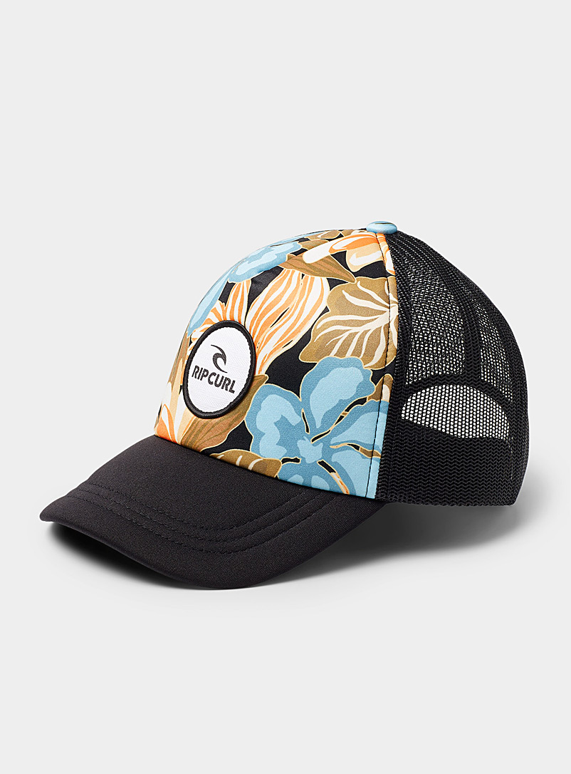 Rip Curl Patterned Black Island flower trucker cap for women