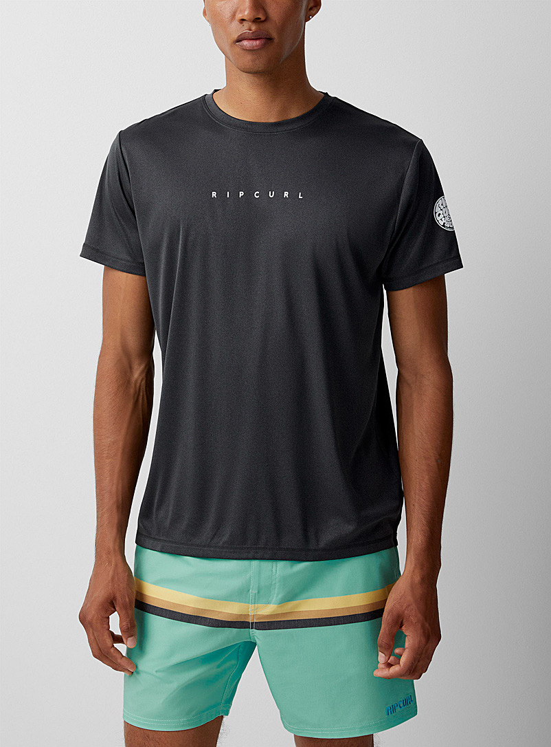 Rip Curl: Le t-shirt rasguard logo signature Gris pour homme