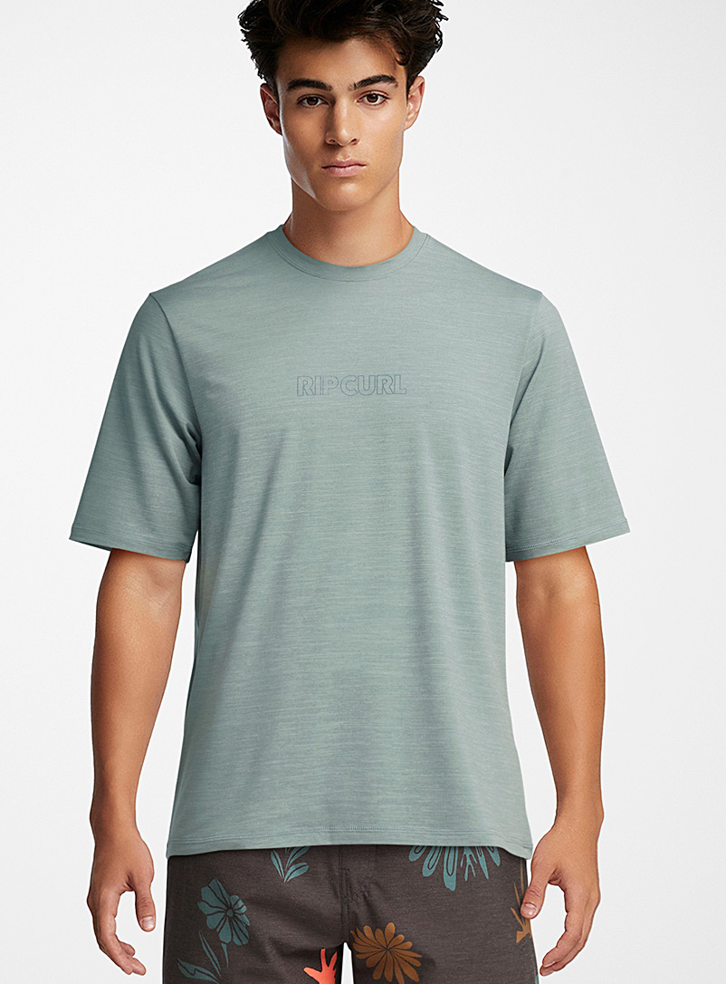 Rip Curl: Le t-shirt rashguard manches longues Bleu pâle - Bleu ciel pour homme