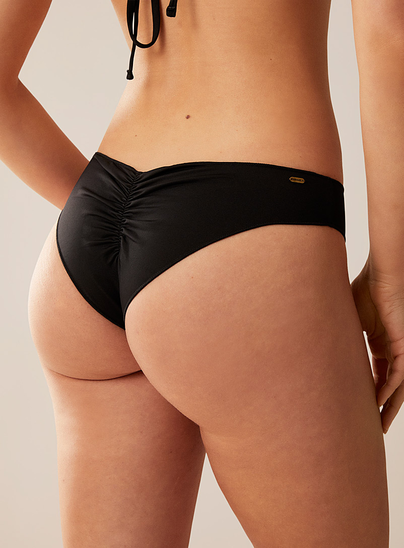 Low-rise ruched cheeky bottom