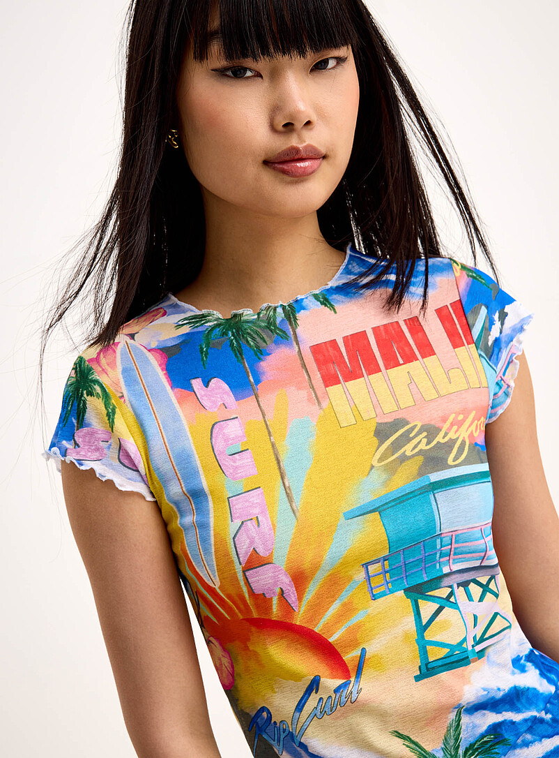 Rip Curl Assorted Malibu fitted mesh T-shirt for women