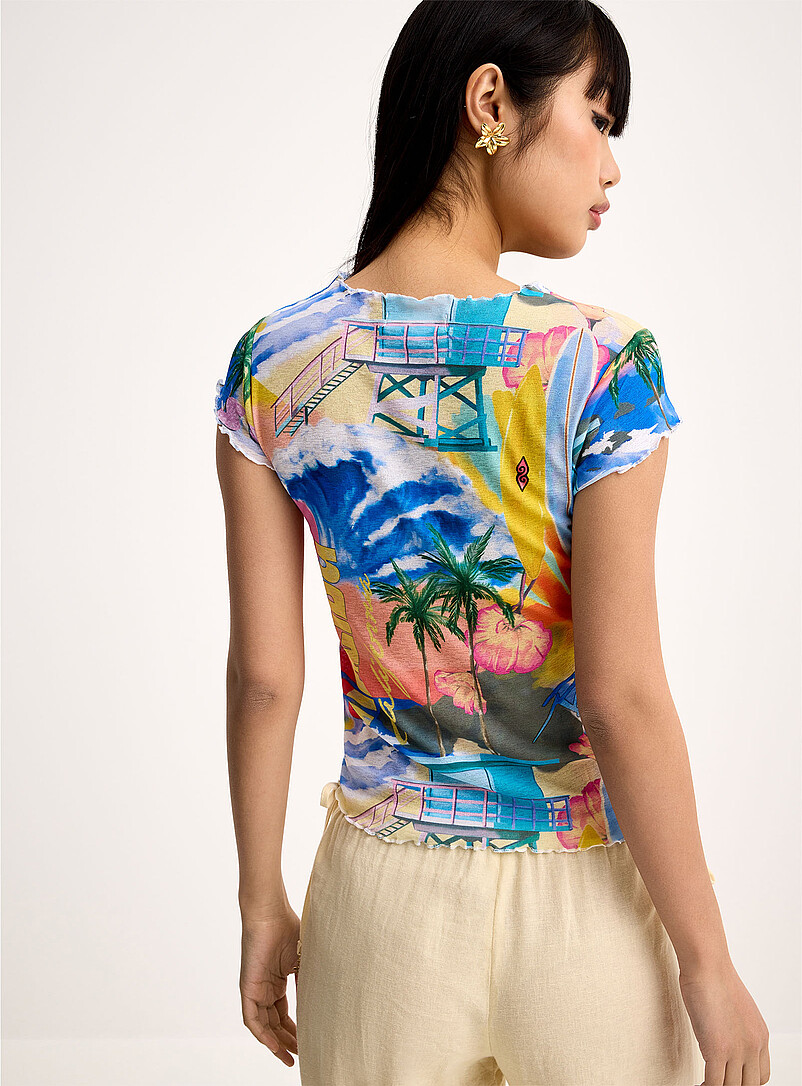 Rip Curl Assorted Malibu fitted mesh T-shirt for women
