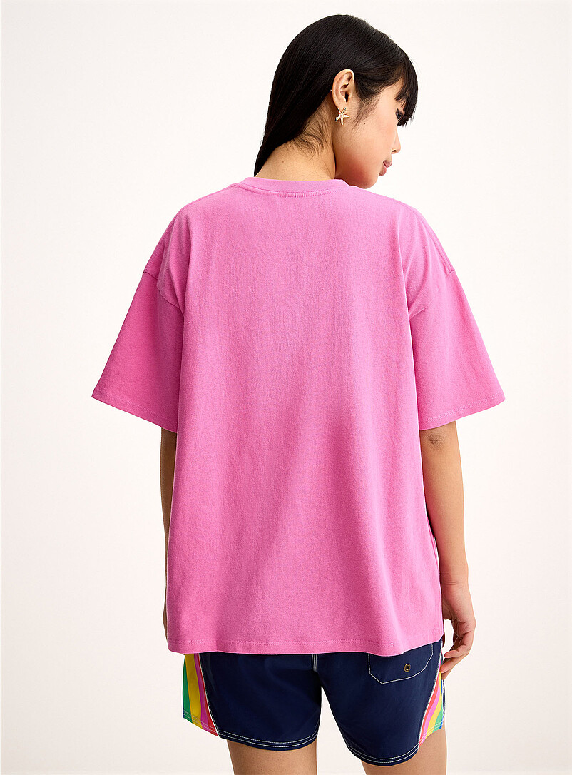Rip Curl: Le t-shirt carr&eacute; coucher de soleil r&eacute;tro Rose pour femme