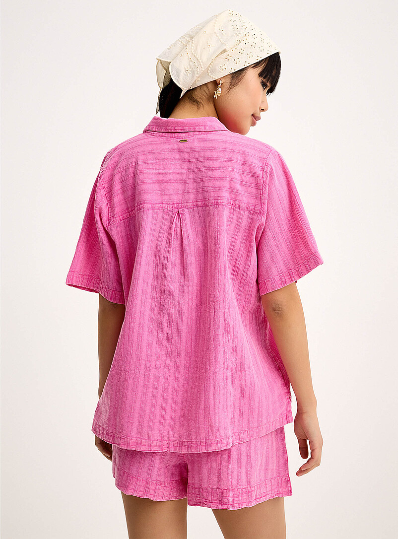 Twik Pink Short-sleeve palm trees shirt for women