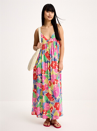 Hibiscus loose maxi dress
