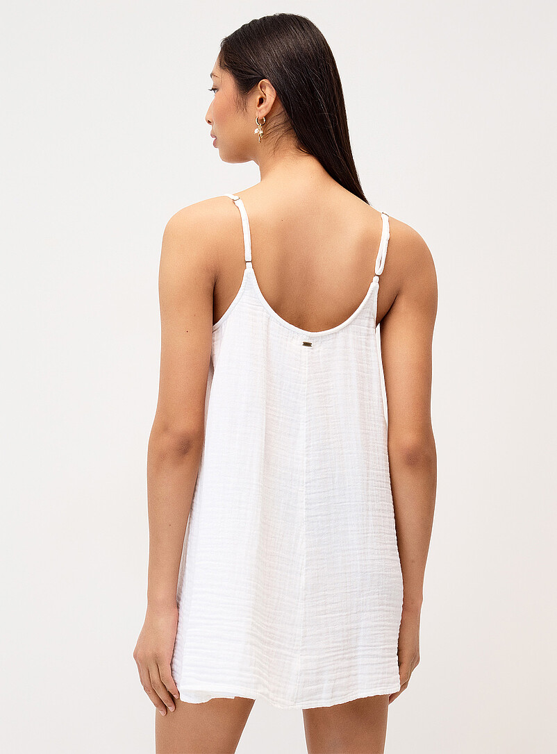 Rip Curl: La robe gaze de coton boutonn&eacute;e P&ecirc;che pour femme