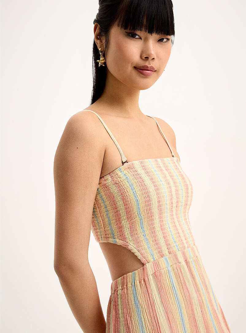 Rip Curl: La robe &eacute;tag&eacute;e d&eacute;coupe au dos P&ecirc;che pour femme
